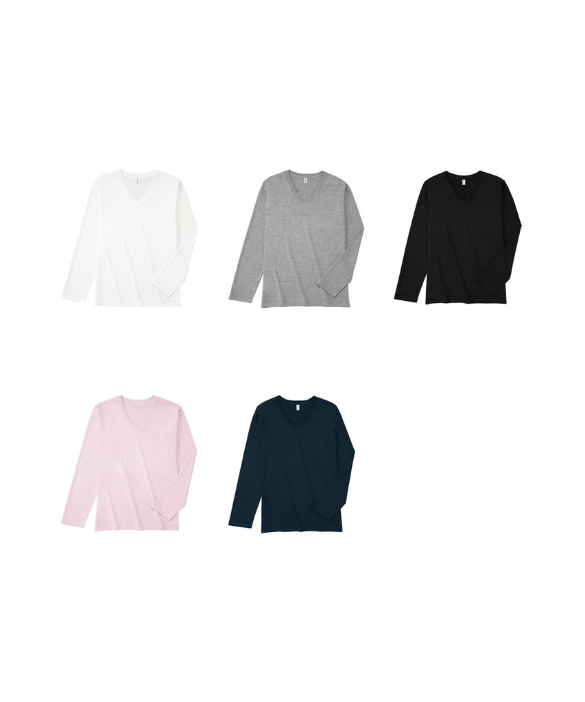 SVL-115 スリムフィットVネックロンクﾞスリーフﾞTシャツ