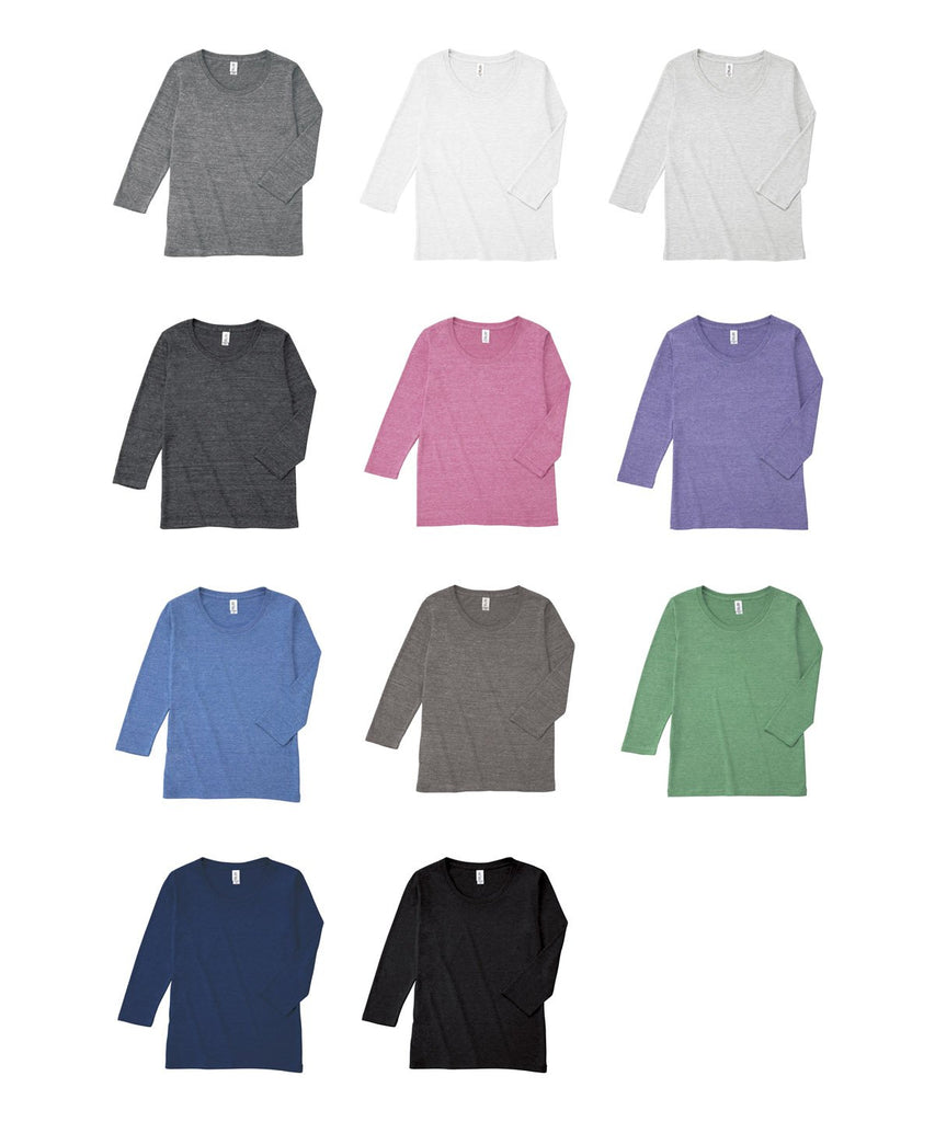 TBL-117 トライフﾞレントﾞ3/4スリーフﾞTシャツ(レテﾞィース)